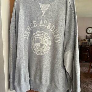 Aerie Oversized Gray Dance Academy Sweatshirt